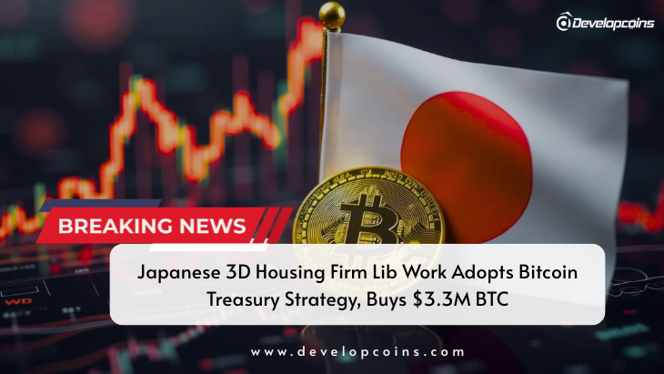Japanese 3D Housing Firm Lib Work Adopts Bitcoin Treasury Strategy, Buys $3.3M BTC