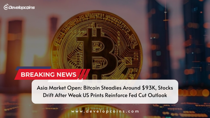 Asia Market Open: Bitcoin Steadies Around $93K, Stocks Drift After Weak US Prints Reinforce Fed Cut Outlook