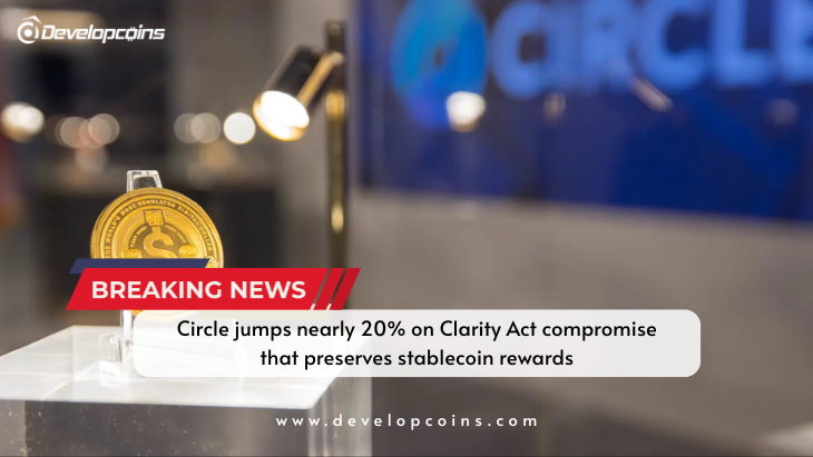 Circle Jumps 20% as CLARITY Act Supports Stablecoin Rewards