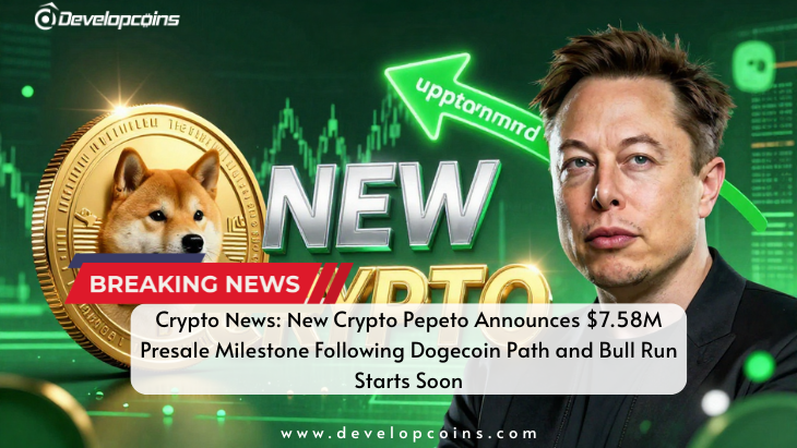 New Crypto Pepeto Announces $7.58M Presale Milestone Following Dogecoin Path and Bull Run Starts Soon
