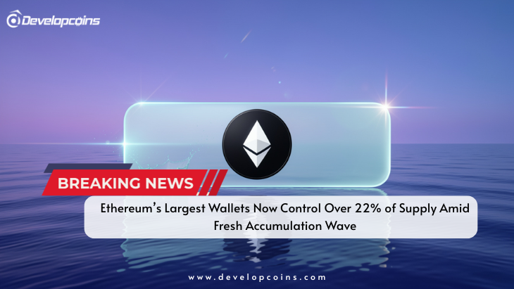 Ethereum’s Largest Wallets Now Control Over 22% of Supply Amid Fresh Accumulation Wave