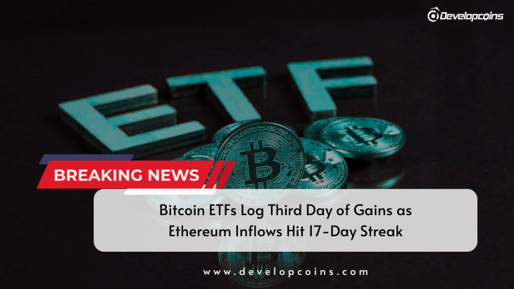 Bitcoin ETFs Log Third Day of Gains as Ethereum Inflows Hit 17-Day Streak