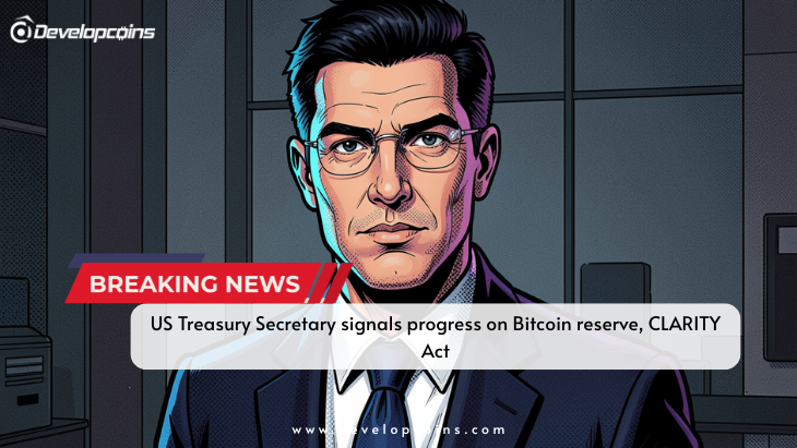 US Treasury Secretary signals progress on Bitcoin reserve, CLARITY Act